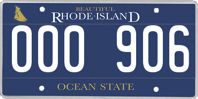 RI license plate 000906