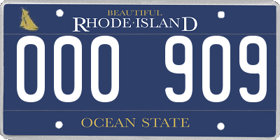 RI license plate 000909