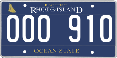 RI license plate 000910