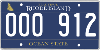 RI license plate 000912
