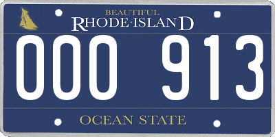 RI license plate 000913