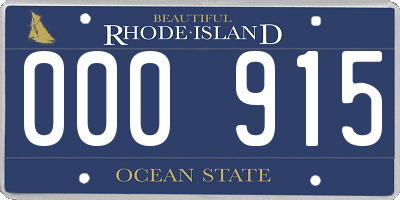 RI license plate 000915