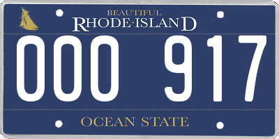 RI license plate 000917