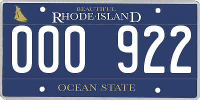 RI license plate 000922