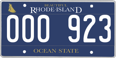 RI license plate 000923