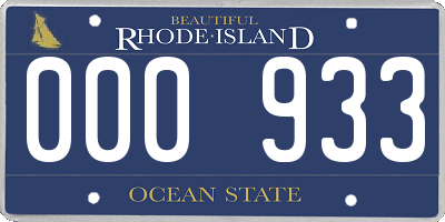 RI license plate 000933