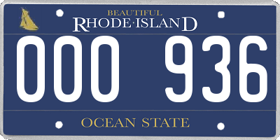 RI license plate 000936