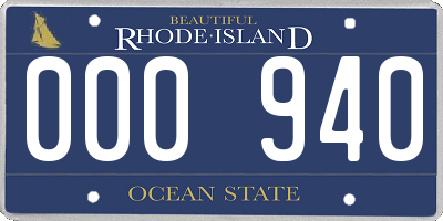 RI license plate 000940