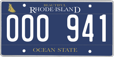 RI license plate 000941