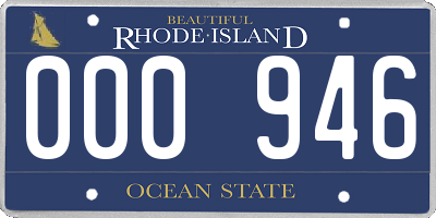 RI license plate 000946