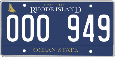 RI license plate 000949