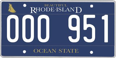RI license plate 000951