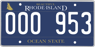 RI license plate 000953