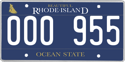 RI license plate 000955