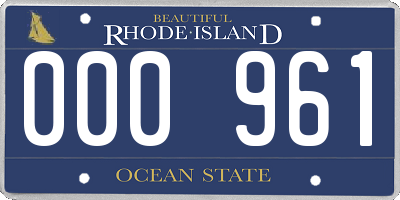 RI license plate 000961