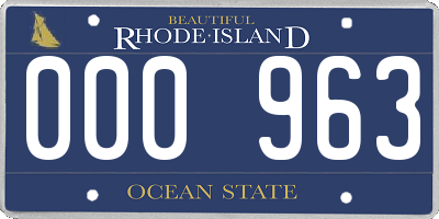RI license plate 000963