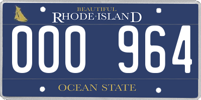 RI license plate 000964