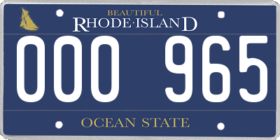 RI license plate 000965