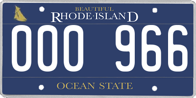 RI license plate 000966