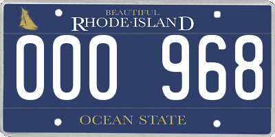 RI license plate 000968