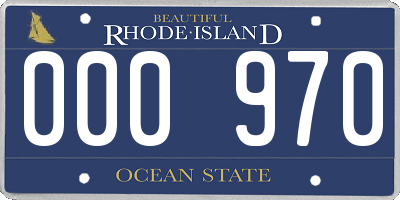 RI license plate 000970