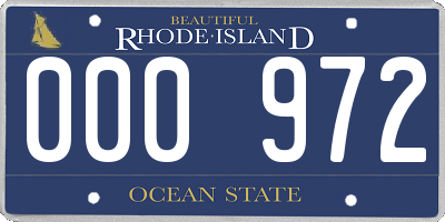 RI license plate 000972