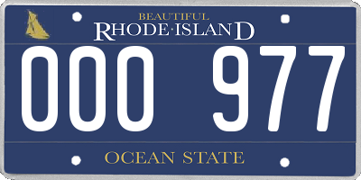 RI license plate 000977