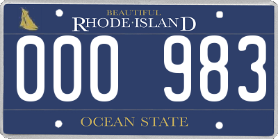 RI license plate 000983