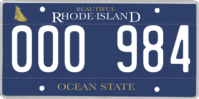 RI license plate 000984