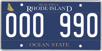 RI license plate 000990