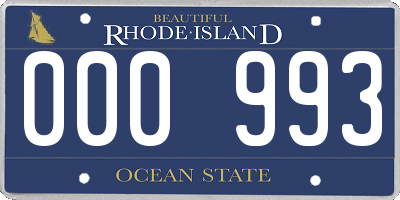 RI license plate 000993