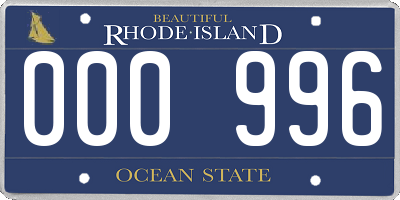 RI license plate 000996