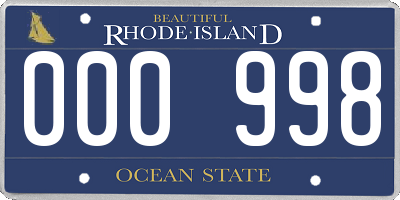 RI license plate 000998