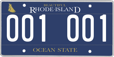 RI license plate 001001