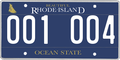 RI license plate 001004