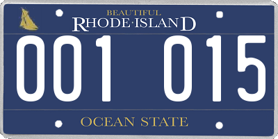RI license plate 001015