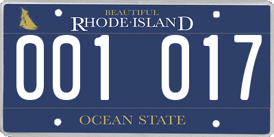 RI license plate 001017