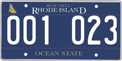 RI license plate 001023