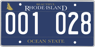 RI license plate 001028