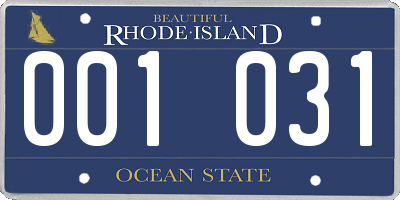 RI license plate 001031