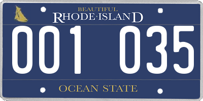 RI license plate 001035