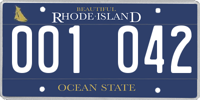 RI license plate 001042