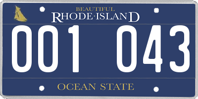 RI license plate 001043