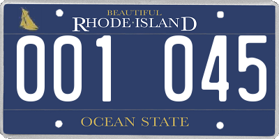 RI license plate 001045