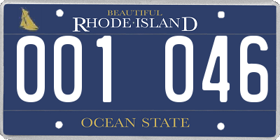 RI license plate 001046