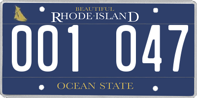 RI license plate 001047