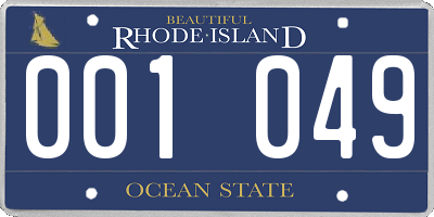 RI license plate 001049