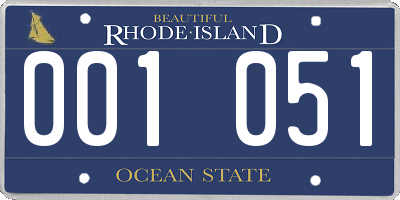 RI license plate 001051
