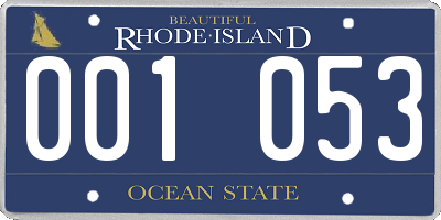 RI license plate 001053