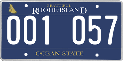 RI license plate 001057